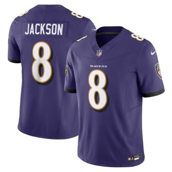 Mens Youths Womens Jackson #8 Baltimore Ravens Purple Jersey - Picture 1 of 1